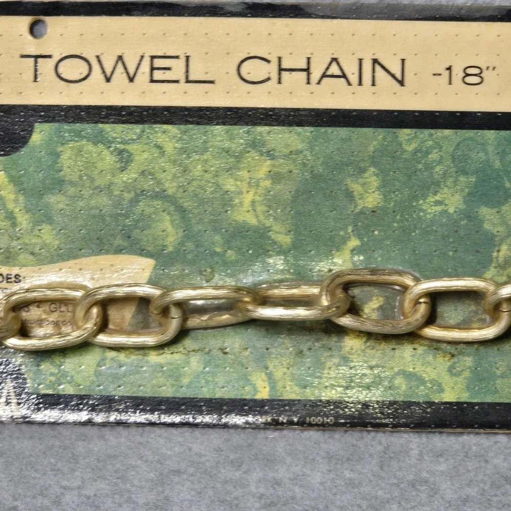 Vintage 1960s Deco Room Towel Chain 507 Antique Gold Hardware NOS 18